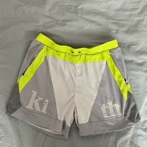 Designer kith jersey shorts grey/neon